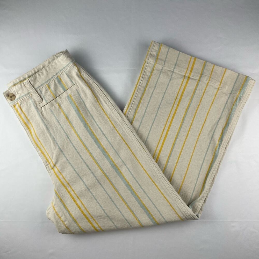 Madewell Emmett Wide Leg Crop Pants in Stripe Size 27